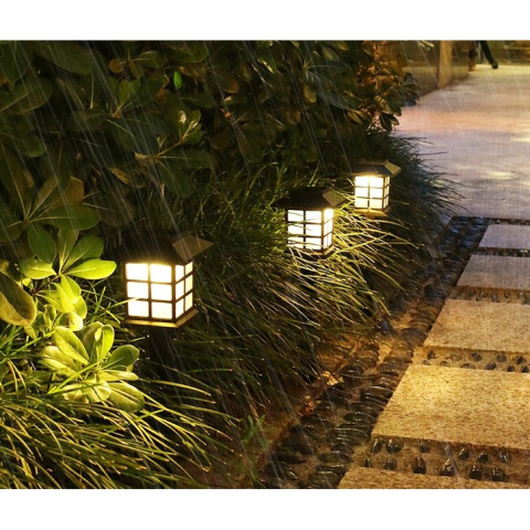 lampa solara gradina tip felinar alb cald plastic LED [3]