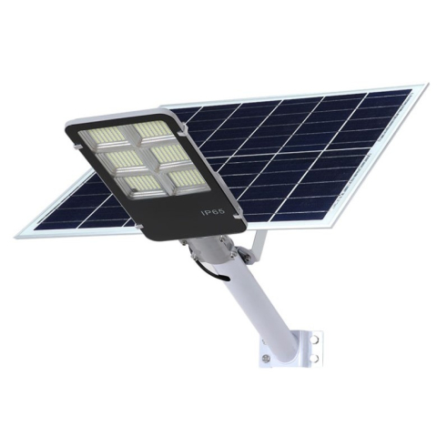 Casa & Gradina - Lampa solara stradala, 100 LED-uri, senzor lumina, panou 12W, ABS negru