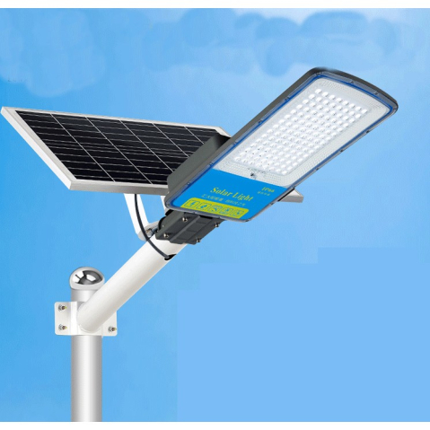 Lampa solara stradala, 120 LED-uri, senzor de lumina, panou 20W, gri [4]