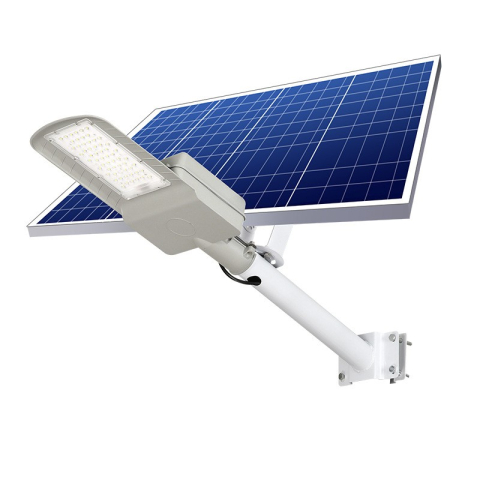 Casa & Gradina - Lampa solara stradala, 60 LED-uri SMD, senzor de lumina, panou 25W, gri