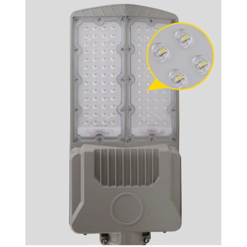 Lampa solara stradala, cu doua grile, senzor lumina, finisaj mat, gri [6]