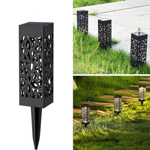 Lampi solare LED, set 6 bucati, tip felinar, lumina alb rece, negru [5]