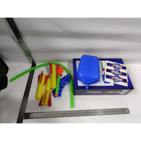 Lansator rachete cu piciorul, dublu, 3 rachete colorate, plastic [6]