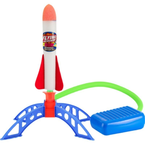 Lansatoare si Pistoale de Jucarie (Spuma / Gel) - Lansator rachete cu piciorul, jucarie interactiva, 3 rachete colorate, plastic si silicon