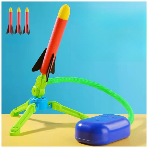 Lansator rachete cu piciorul, jucarie zburatoare, 3 rachete incluse, plastic si silicon [2]