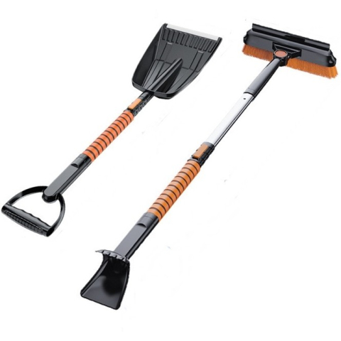Iarna Auto - lopata zapada multifunctionala telescopica aluminiu ABS negru