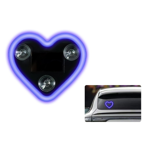 Lumina auto ambientala, model inima, incarcare solara si USB, afisaj baterie [1]
