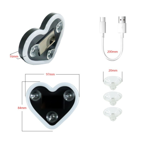 Lumina auto ambientala, model inima, incarcare solara si USB, afisaj baterie [5]