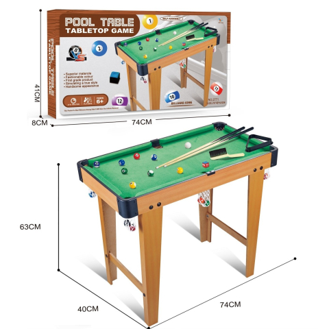 Masa de biliard pentru copii, cu picioare stabile, lemn si ABS, 74x63x40 cm [3]