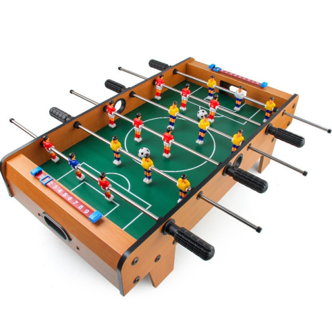 Vehicule de Jucarie - Masa de fotbal cu teren si 18 jucatori, 6 manere, tablou pentru scor, metal si lemn, 69x36.5x23 cm