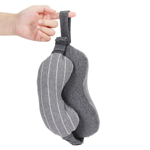 Masca de dormit cu tetiera, 2 in 1, din spuma si bumbac, gri inchis [8]