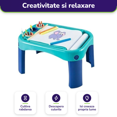 Masuta pentru copii cu foi si culori pentru desene [1]