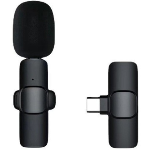 Accesorii Telefon - Microfon lavaliera wireless, model cu receptor Type C, Bluetooth 5.0, autonomie 1-3 ore