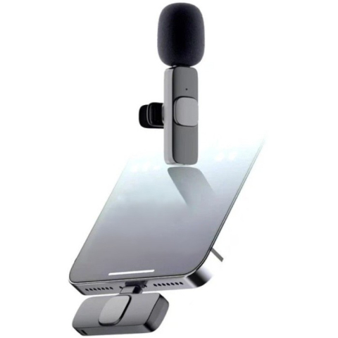 Microfon lavaliera wireless, model cu receptor Type C, Bluetooth 5.0, autonomie 1-3 ore [4]