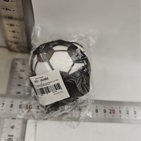 Minge saltareata hiperelastica, model fotbal cu fixare de mana, diametru 66 mm, alb negru [2]