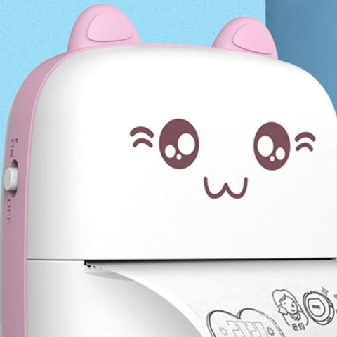 Mini imprimanta foto portabila, model ursulet, incarcare USB, Bluetooth, 12 x 9 x 5 cm [3]