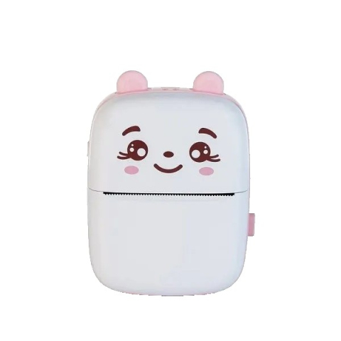 Jocuri Educative - Mini imprimanta foto portabila, model ursulet, print alb-negru, incarcare USB