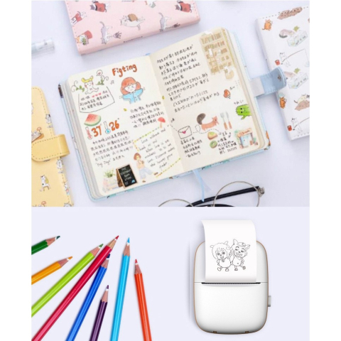 Mini imprimanta foto portabila, model ursulet, print alb-negru, incarcare USB [8]