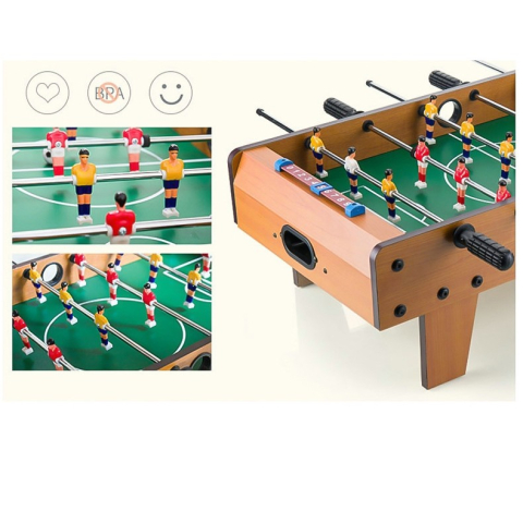 Mini masa de fotbal, 6 manere, 18 jucatori, metal si lemn, 50x25x16 cm [2]
