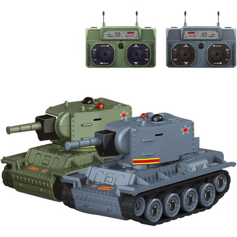 Mini tanc cu telecomanda, wireless, laser infrarosu, plastic gri [3]