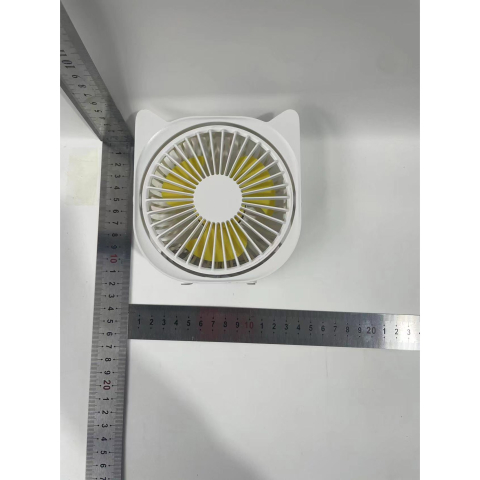 Mini ventilator de birou, rotire 360 grade, 3 viteze, alb, USB [7]