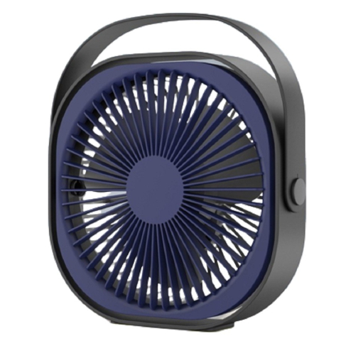 Umidificatoare & Aer - Mini ventilator de birou, rotire 360 grade, 3 viteze, alimentare USB, albastru