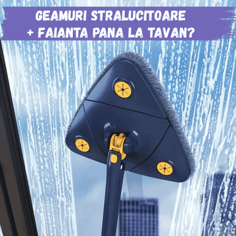 Mop Triunghiular 360° cu Stoarcere si Lavete Cadou – Umed si Uscat [1]