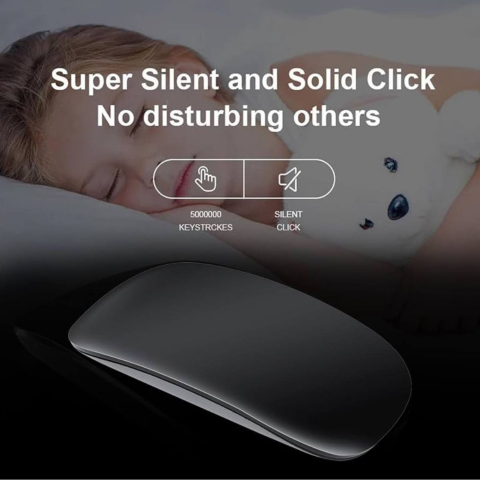 Mouse wireless cu gesturi, Bluetooth si 2.4GHz, reincarcabil USB, silentios, negru [5]