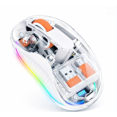 Accesorii Telefon - Mouse wireless, dual Bluetooth si 2.4 GHz, reincarcabil, alb