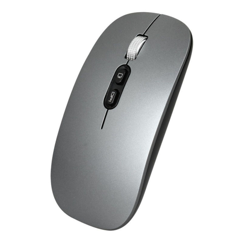 Accesorii Telefon - Mouse wireless reincarcabil, model M103, conectare duala 2.4GHz si Bluetooth 5.1, gri inchis