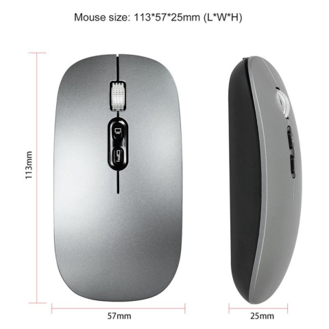 Mouse wireless reincarcabil, model M103, conectare duala 2.4GHz si Bluetooth 5.1, gri inchis [3]