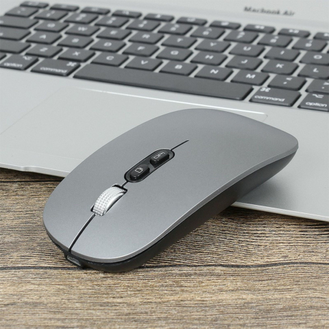 Mouse wireless reincarcabil, model M103, conectare duala 2.4GHz si Bluetooth 5.1, gri inchis [2]