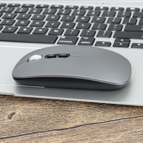 Mouse wireless reincarcabil, model M103, conectare duala 2.4GHz si Bluetooth 5.1, gri inchis [4]