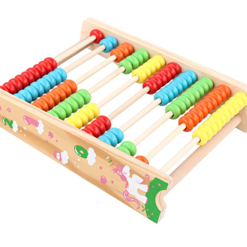 numaratoare din lemn copii 10 siruri 10 margele multicolor [4]