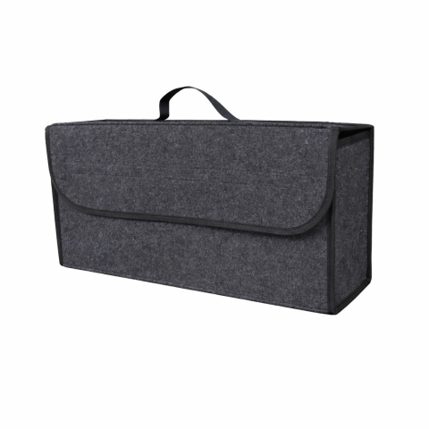 Accesorii Auto - Organizator portbagaj auto pliabil, cutie depozitare multifunctionala, material textil non woven, 50 x 17 x 24 cm, gri