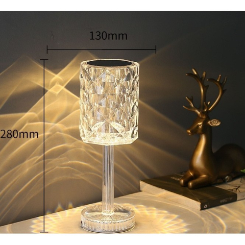 Pachet 2+1 Lampa de birou LED RGB, dimmer tactil, incarcare USB, cristal acrilic [7]