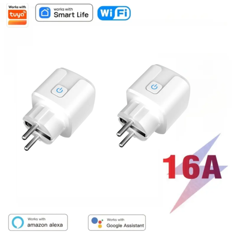 Pachete cu reduceri - Pachet 2 Prize Wifi Smart cu monitorizare consum Tuya, 16A