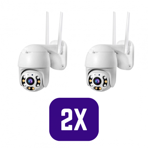 Produse Smart - Camera Supraveghere PTZ 4MP UHD WiFi Night Vision Color – Pachet 2 Buc