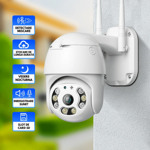 Camera Supraveghere PTZ 4MP UHD WiFi Night Vision Color – Pachet 2 Buc [1]