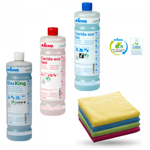 Geamuri - Pachet solutii profesionale baie podele geamuri + lavete microfibra