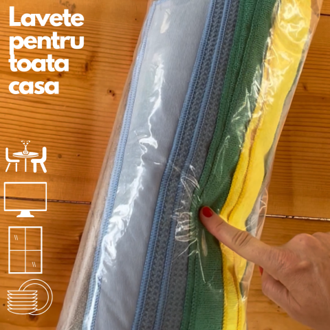 Lavete si prosoape - Set 14 lavete microfibra profesionale pentru curatenie