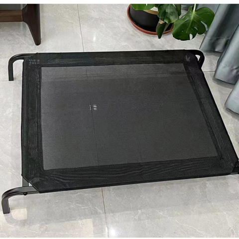 Pat pentru animale de companie, model S, picioare otel, plasa respirabila, negru [4]