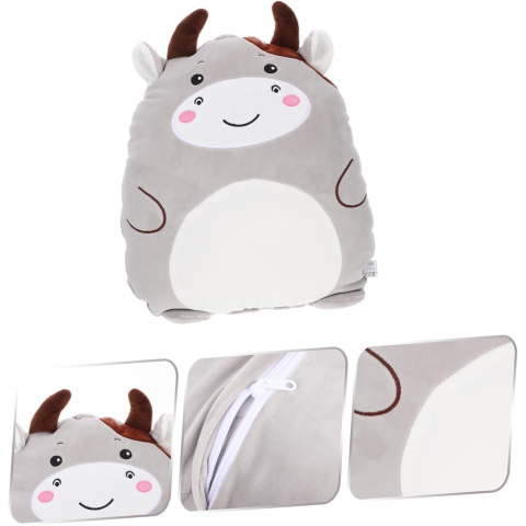 patura 2in1 model vacuta gri microfibra [1]