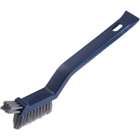 Perie 3in1 pentru curatat podele si rosturi, cu cleste pentru scame, maner 28 cm, peri din PP si otel, albastru [5]