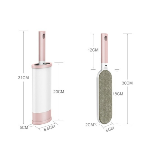 Perie electrostatica pentru curatarea parului si scamelor, 2 fete, autocuratare, 31 x 8.5 cm, roz [1]