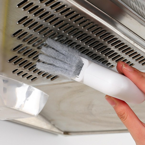 Perii de curatat 2 in 1, set 3 bucati, pentru canale si colturi, plastic alb [3]