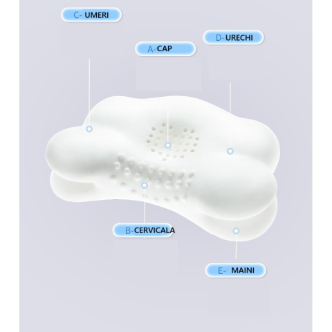 Perna ergonomica copii 2-5 ani, design 5D, antibacteriana, 38x67x4/6 cm, albastru [6]