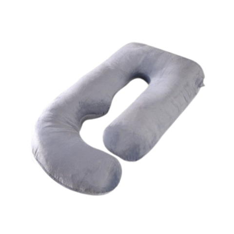 Baie - Perna pentru gravide, forma J ergonomica, detasabila si lavabila, captuseala poliester, gri