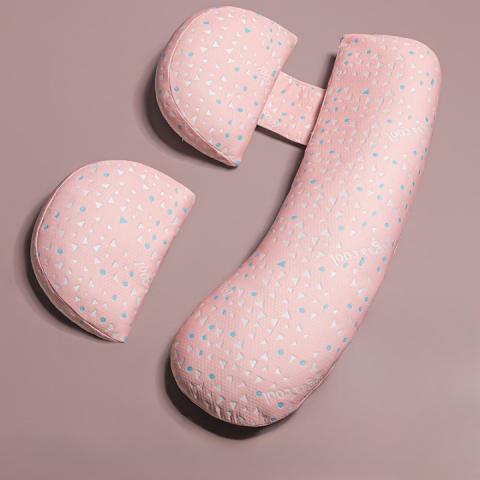 Perna pentru gravide, model reglabil, husa detasabila, forma H si U, roz [2]