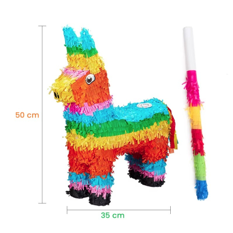 Pinata magarus pentru petrecere, model colorat, carton si hartie creponata, 50 x 35 x 10 cm [1]